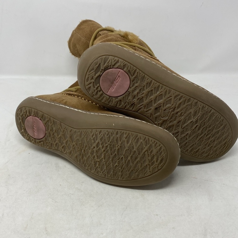 Steve Madden Iglou Suede Wrap Pom Pom Tie Boots - Picture 6 of 8